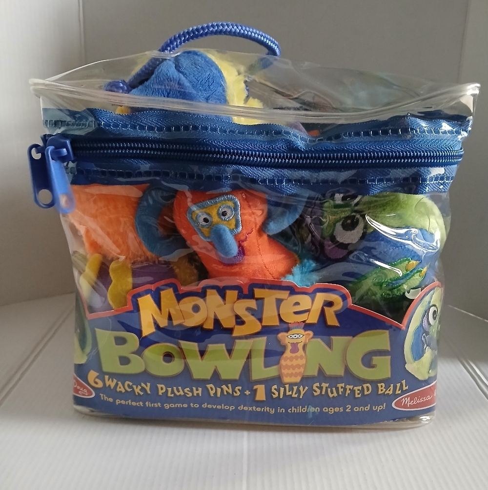 Melissa and Doug 6 Wacky Plush Pins and 1 Silly Stuffed Ball Bowling Game